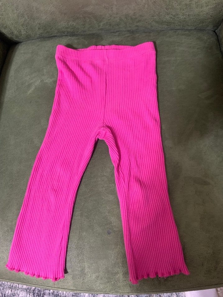 Kız Çocuk Pileli Pembe Tayt - Görsel 2