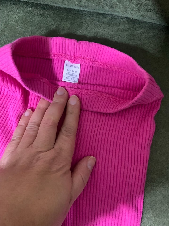 Kız Çocuk Pileli Pembe Tayt - Görsel 3