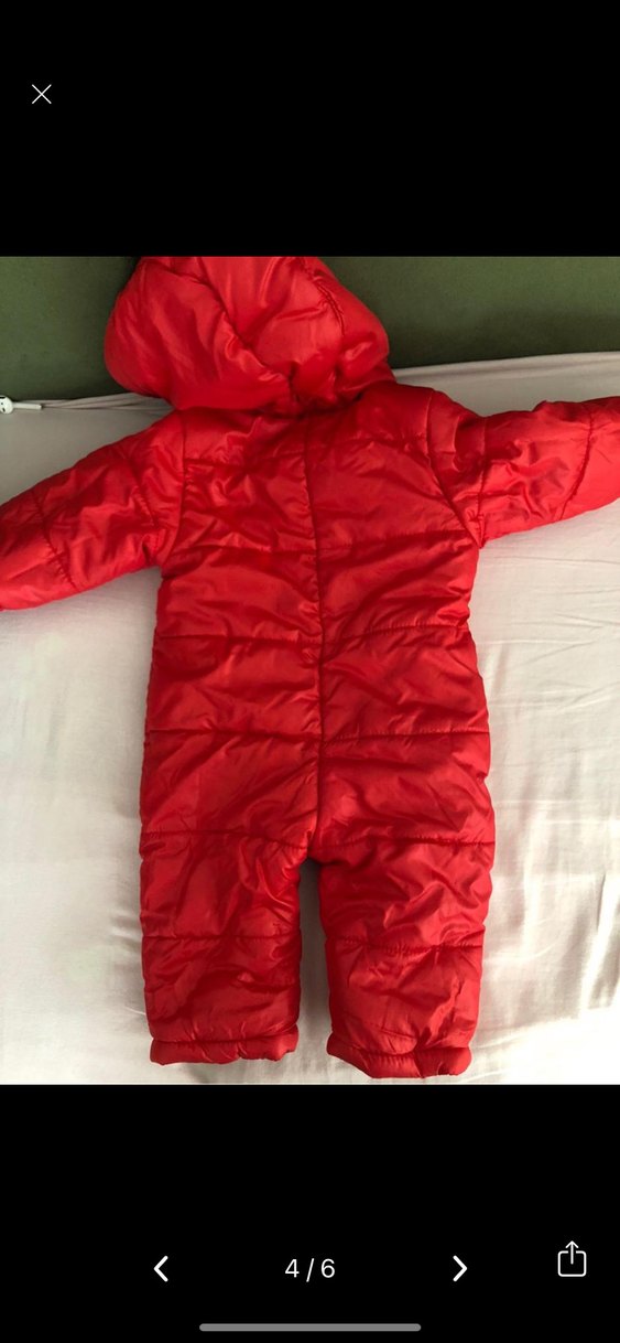 Bebek Kırmızı Kapüşonlu Tulum - Görsel 3