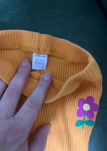 Sarı Fit Kız Çocuk Triko Tayt - Görsel 3