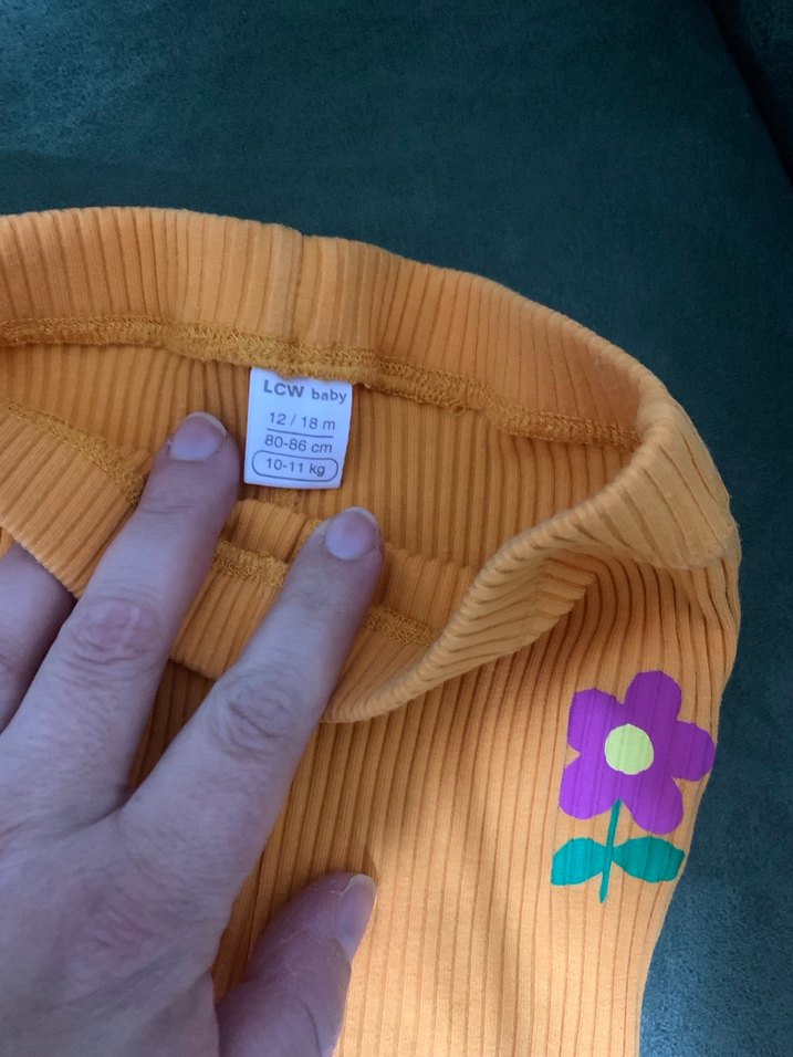 Sarı Fit Kız Çocuk Triko Tayt - Görsel 3