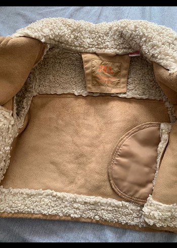 Kahverengi Süet Kürklü cocuk Ceket - Görsel 4