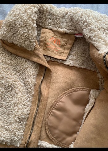 Kahverengi Süet Kürklü cocuk Ceket - Görsel 6