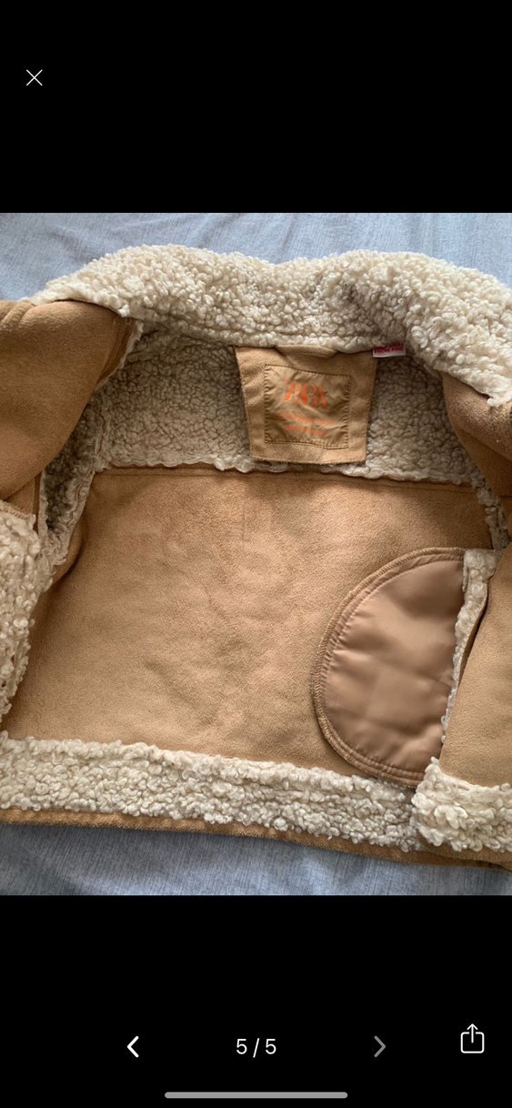 Kahverengi Süet Kürklü cocuk Ceket - Görsel 4