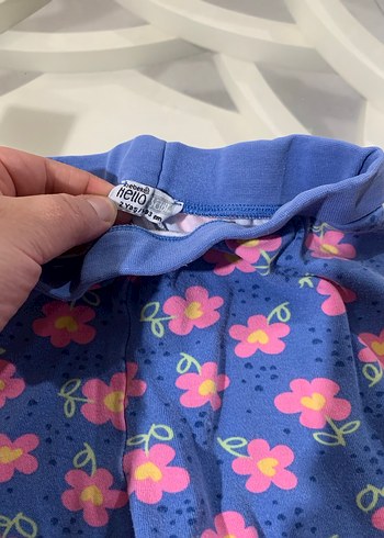 Çiçek Desenli Mavi Kız Tayt - Görsel 2