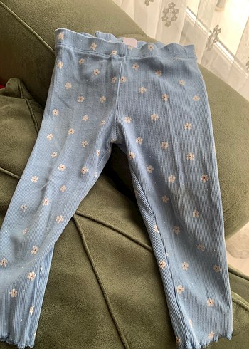 Mavi Çiçek Desenli Kız Tayt - Görsel 2