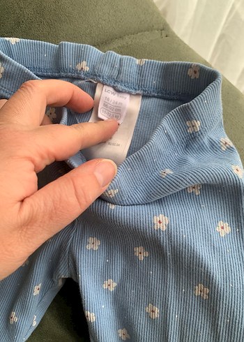 Mavi Çiçek Desenli Kız Tayt - Görsel 3