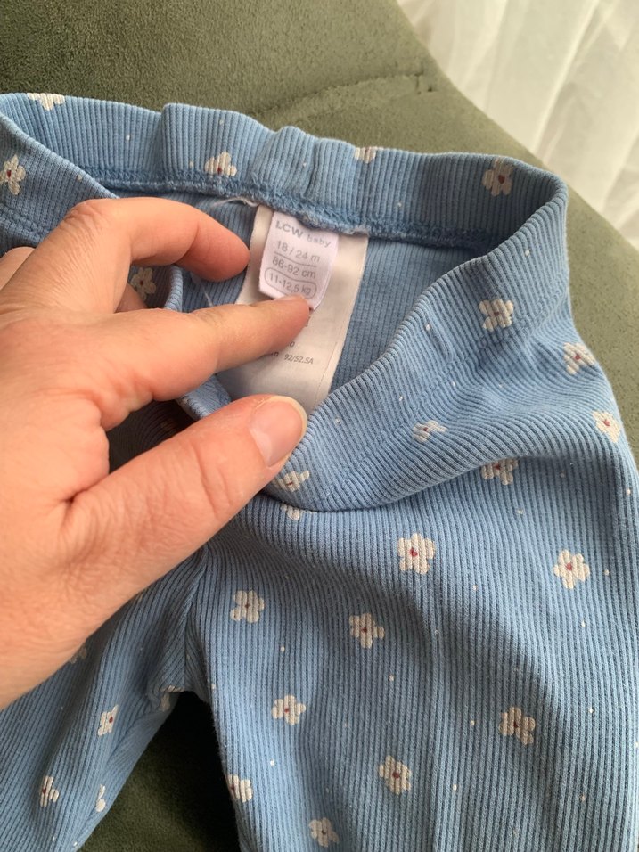 Mavi Çiçek Desenli Kız Tayt - Görsel 3