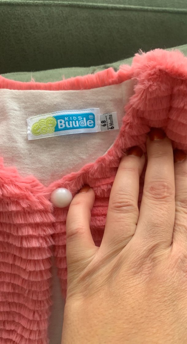 Kız Çocuk Düğmeli Pembe Yelek - Görsel 2