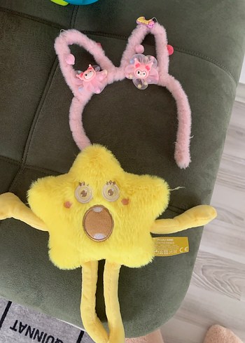 Sarı Yıldızlı Rock Punk Çocuk Saç Bandı - Görsel 2