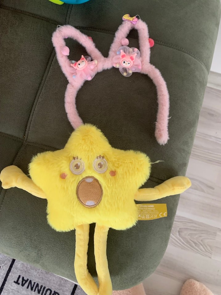 Sarı Yıldızlı Rock Punk Çocuk Saç Bandı - Görsel 2