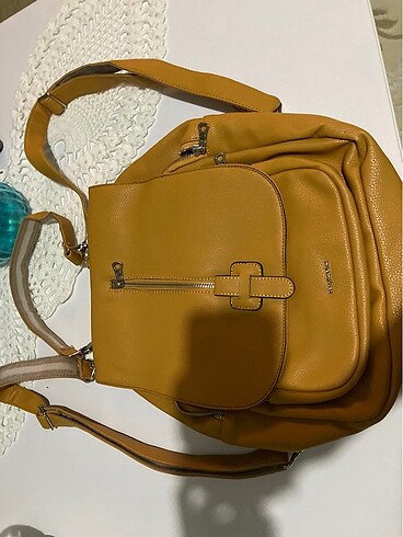 Cengiz Pakel Cengiz Pakel sırt ve el çantası hardal- turuncu renk