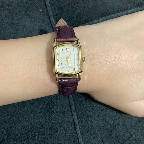 Beden kahverengi Renk Acı kahve gerçek deri kayış minimal vintage saat
