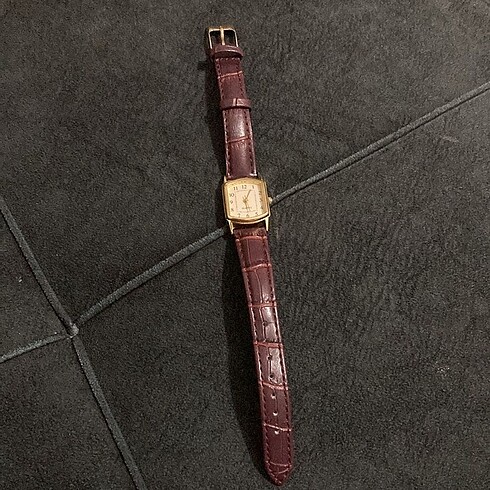 Acı kahve gerçek deri kayış minimal vintage saat