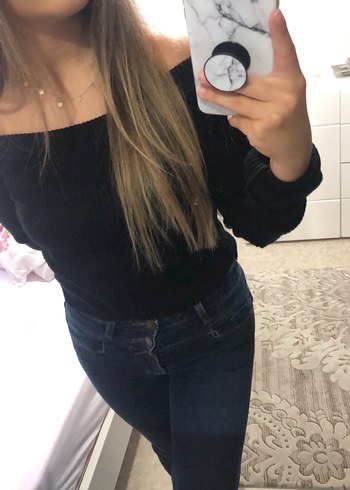 Diğer Uzun Kollu Siyah Sweatshirt