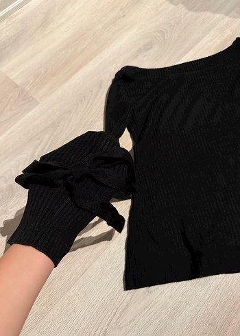 s Beden Uzun Kollu Siyah Sweatshirt