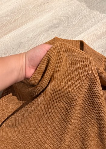xs Beden Kahverengi düşük yaka kazak