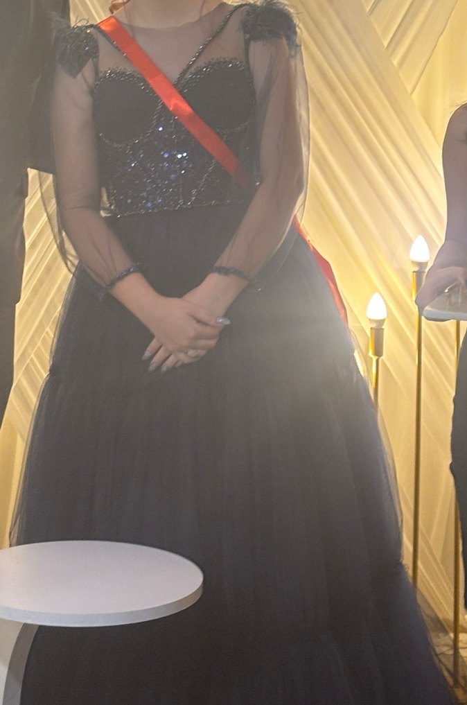 Lacivert Uzun Drapeli Kadın Abiye - Görsel 3