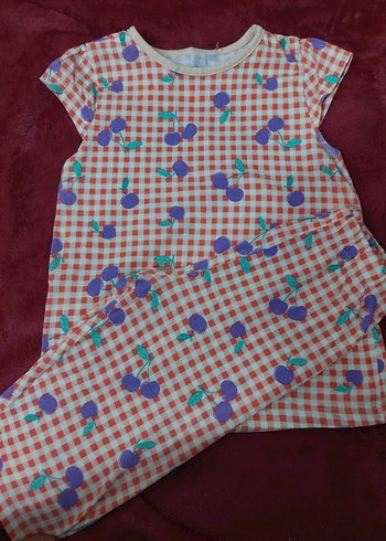 Kız Çocuk Renkli Desenli Kısa Kollu Pijama