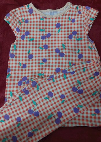 LC Waikiki Kız Çocuk Renkli Desenli Kısa Kollu Pijama