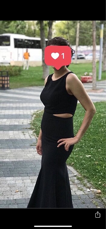 36 Beden Siyah Abiye Elbise