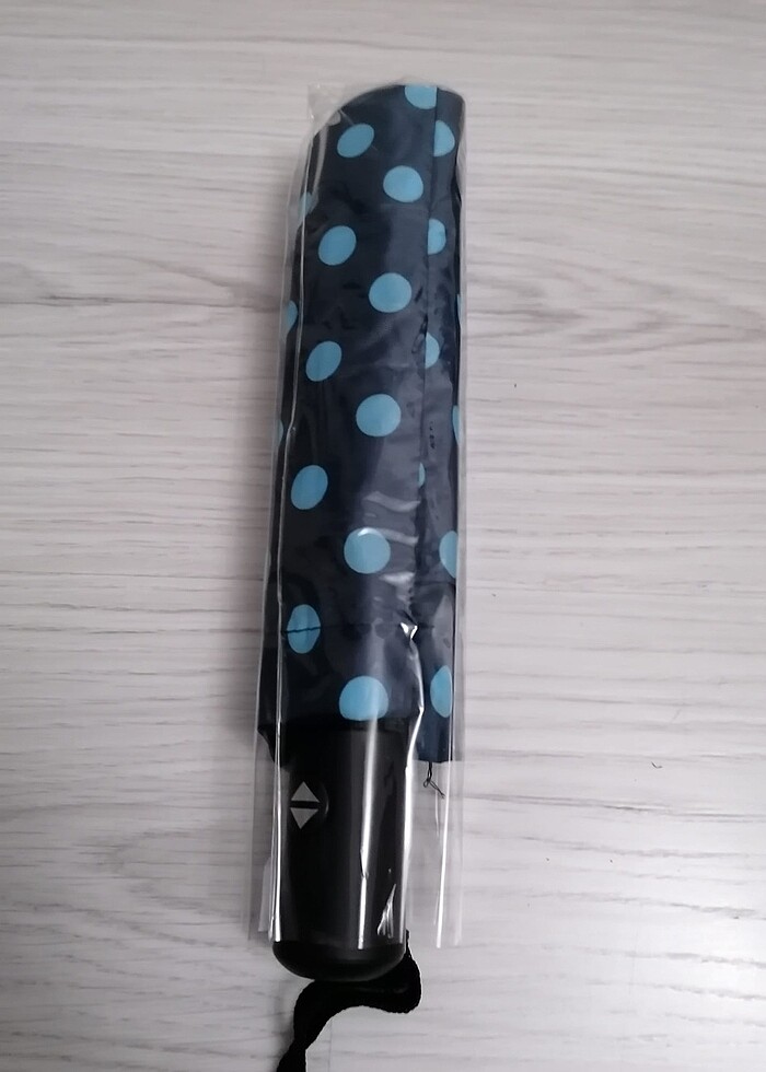 Lacivert Puantiyeli Tam Otomatik Şemsiye - Görsel 2