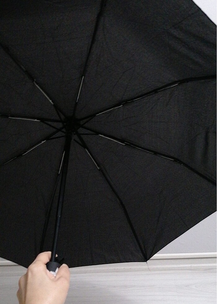 Siyah Desenli Tam Otomatik Şemsiye - Görsel 3