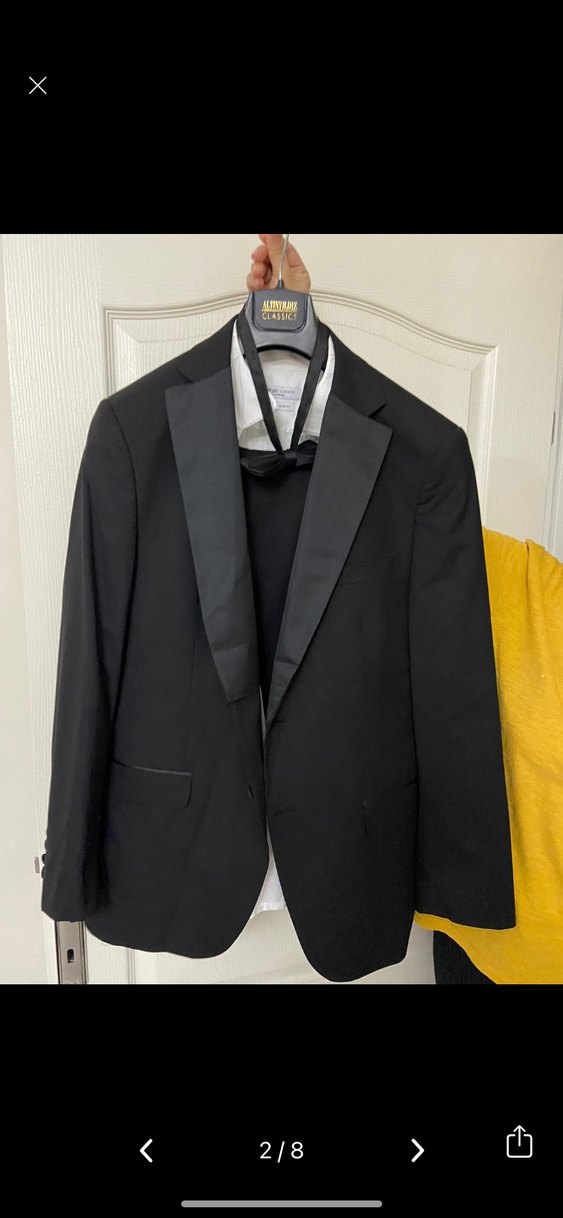 Düğün için Siyah Düğmeli Klasik Damat Takımı - Görsel 2