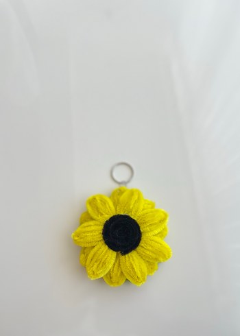 Püsküllü Sarı Ayçiçeği Anahtarlık - Görsel 2