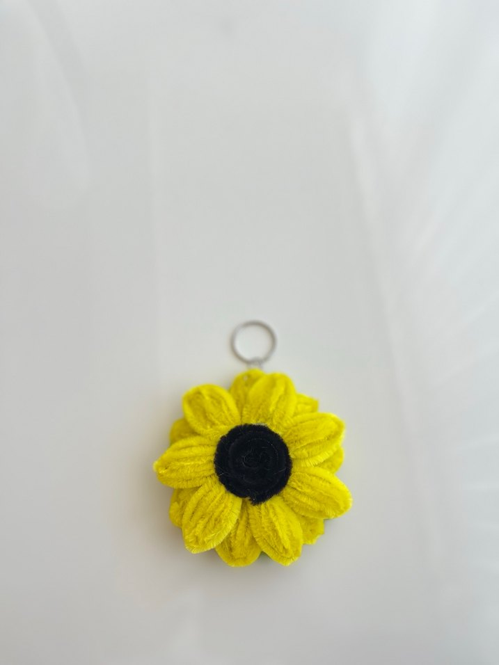 Püsküllü Sarı Ayçiçeği Anahtarlık - Görsel 2