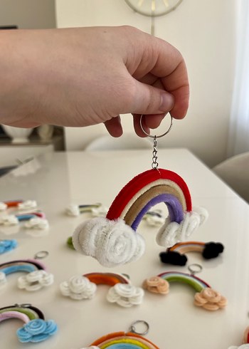 Renkli Püsküllü Gökkuşağı Anahtarlık - Görsel 3