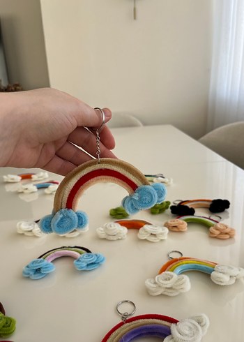 Renkli Püsküllü Gökkuşağı Anahtarlık - Görsel 5