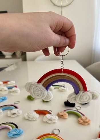 Renkli Püsküllü Gökkuşağı Anahtarlık - Görsel 2