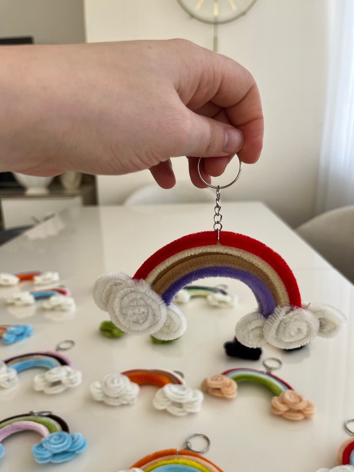 Renkli Püsküllü Gökkuşağı Anahtarlık - Görsel 2