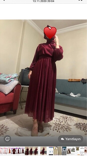 s Beden bordo Renk Beli kuşaklı simli elbise