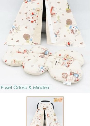 Kahverengi Yıldız ve Kedi Desenli Bebek Yatak - Görsel 3