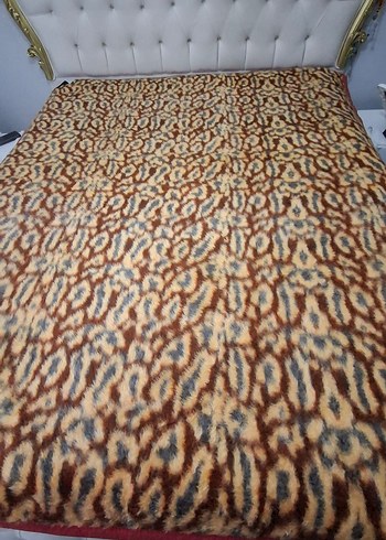 sıfır yün  Kahverengi battaniye - Görsel 3