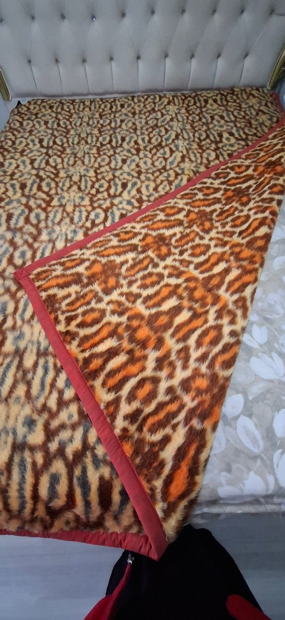 sıfır yün  Kahverengi battaniye - Görsel 2