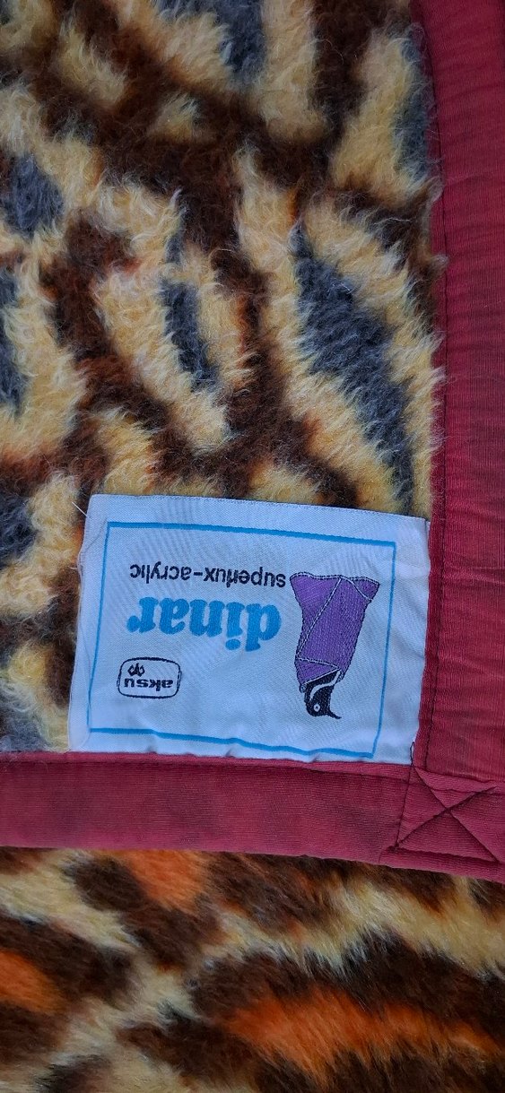 sıfır yün  Kahverengi battaniye - Görsel 4