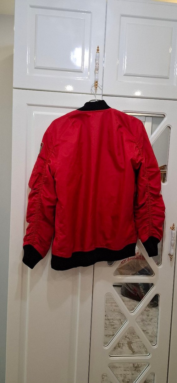 Kırmızı Fermuarlı erkek Ceket - Görsel 2