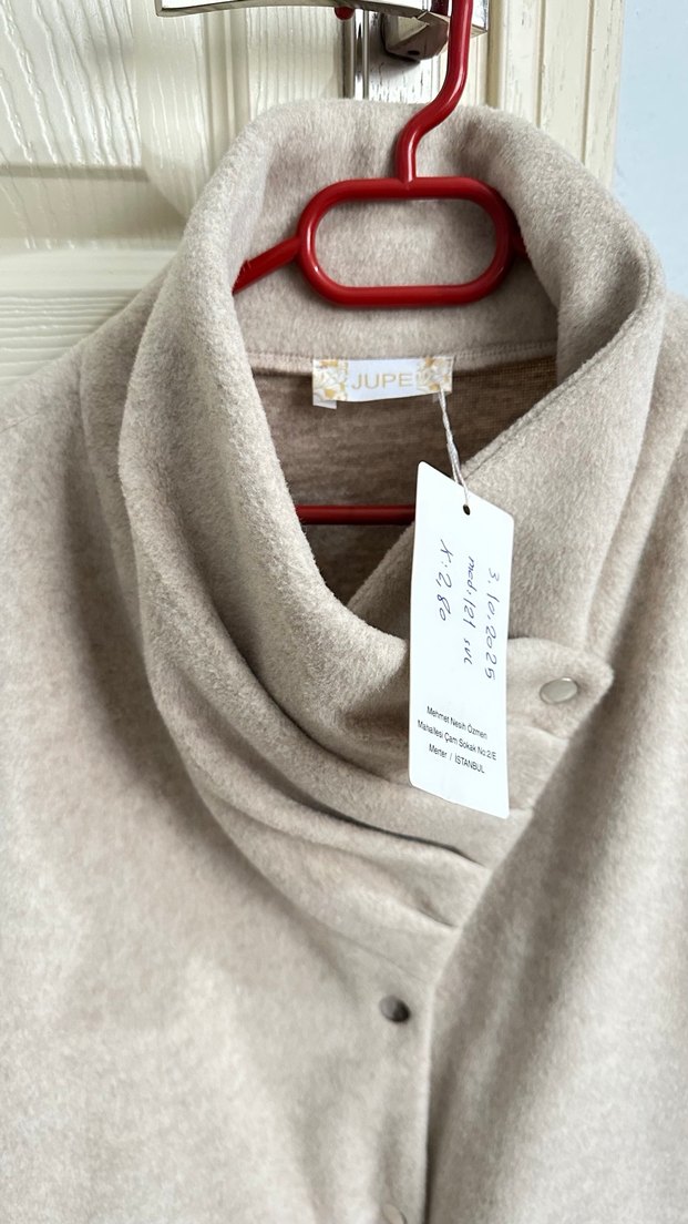 Düğmeli Bej Midi Kadın Kaban Sıfır Etiketli Ürün Marka temsili - Görsel 4