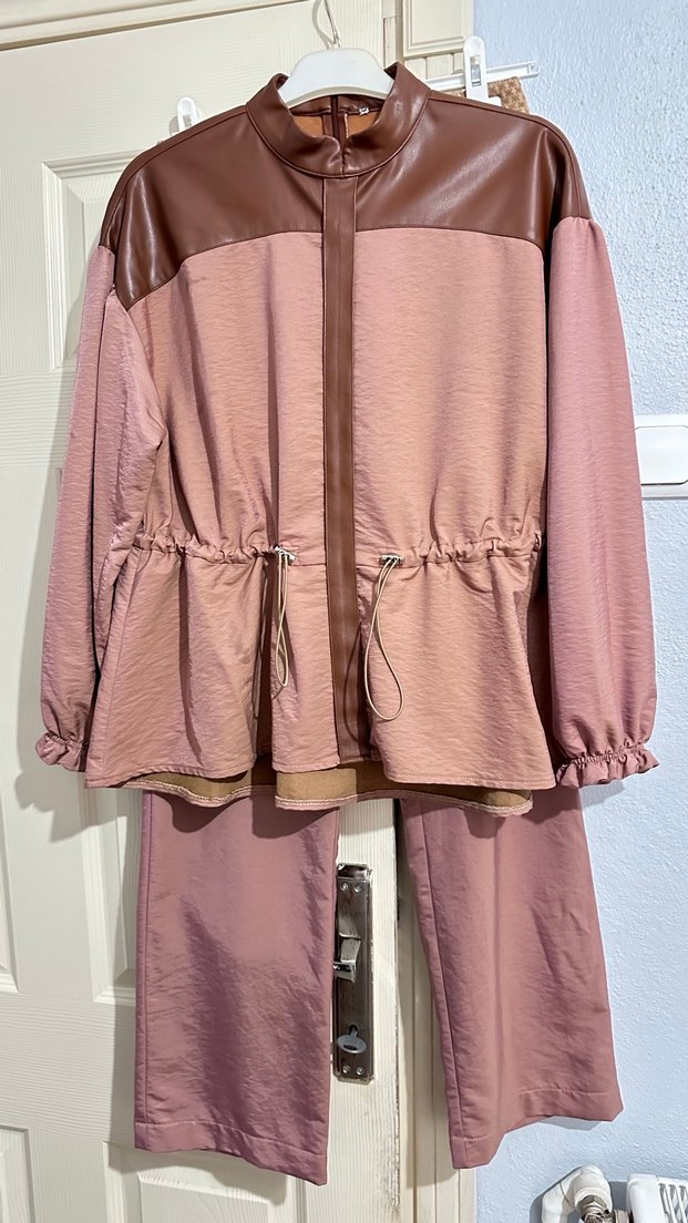 Kadın Bel Detaylı Midi Takım(Gül Kurusu) - Görsel 2