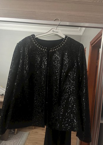 Siyah Uzun Payetli Straplez Kadın Elbise - Görsel 4