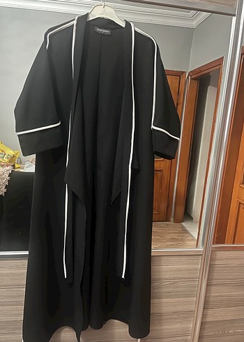 Kadın Siyah Uzun Kollu Uzun Boy Hırka - Görsel 4