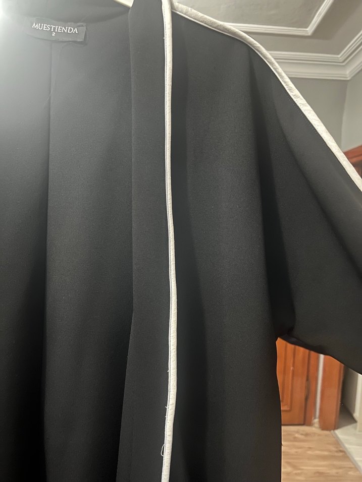 Kadın Siyah Uzun Kollu Uzun Boy Hırka - Görsel 2