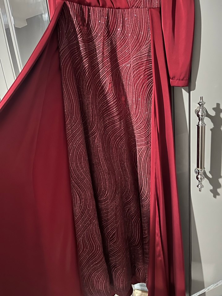 Bordo abiye - Görsel 4