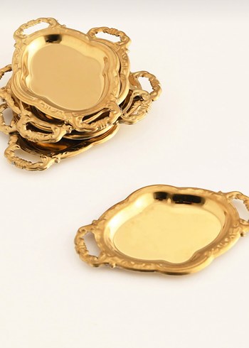 Altın Renkli Küçük Servis Tepsileri - Görsel 3