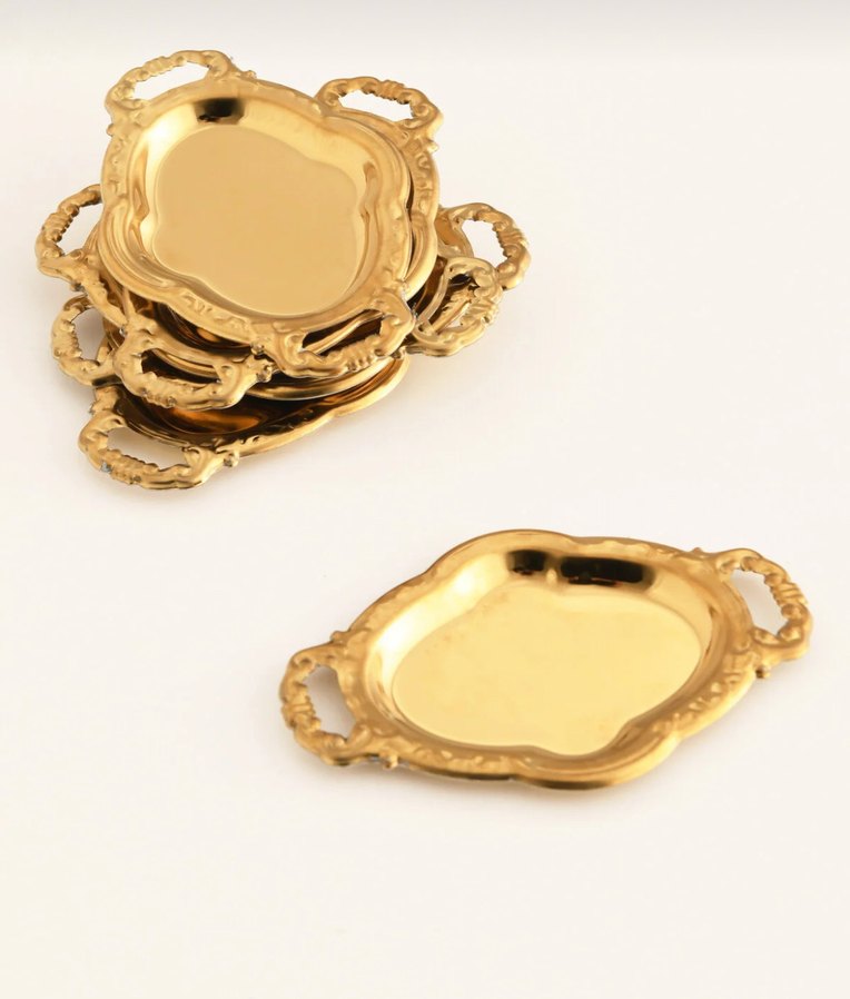 Altın Renkli Küçük Servis Tepsileri - Görsel 3