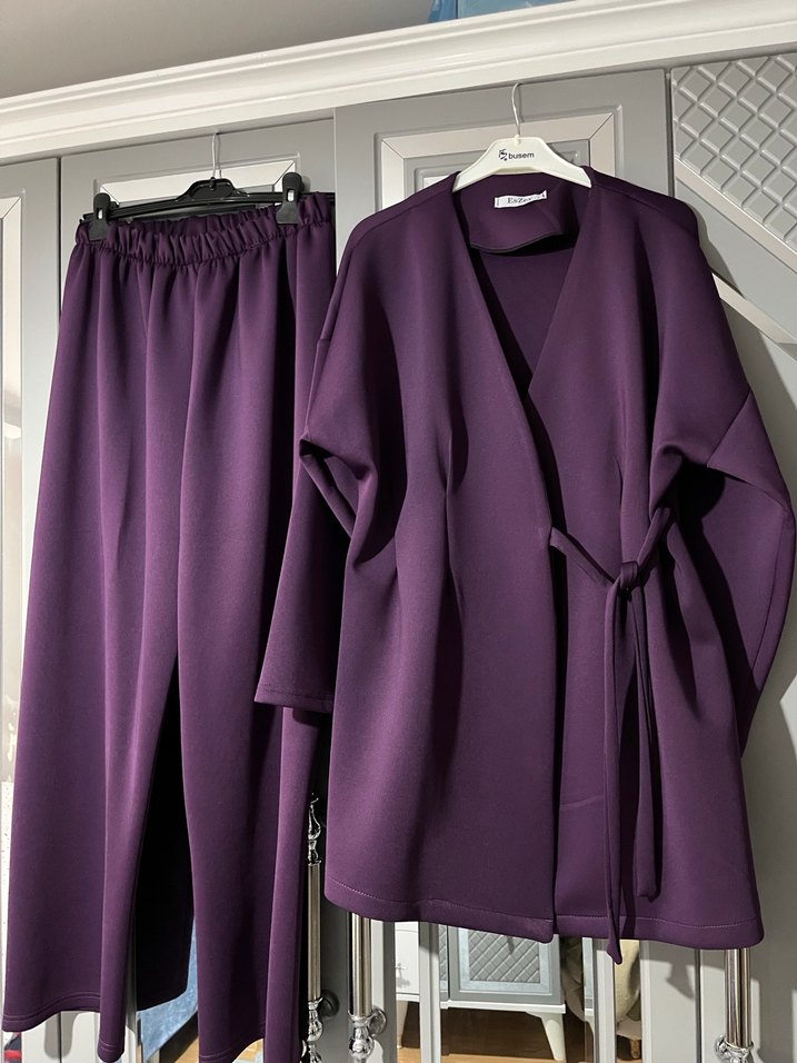 Kadın Mor  tesettür takım - Görsel 2