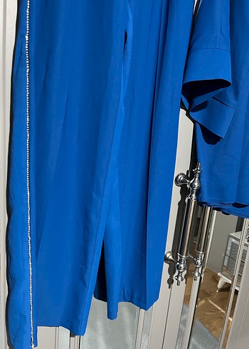 Uzun Mavi Kadın Takım Elbise - Görsel 2